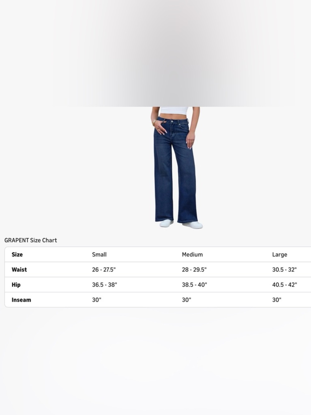 Wide Leg Flare Jeans for Women - Dark Blue - Picture 6 of 6